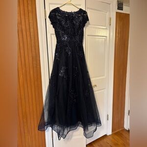Elegant Navy Tulle Dress